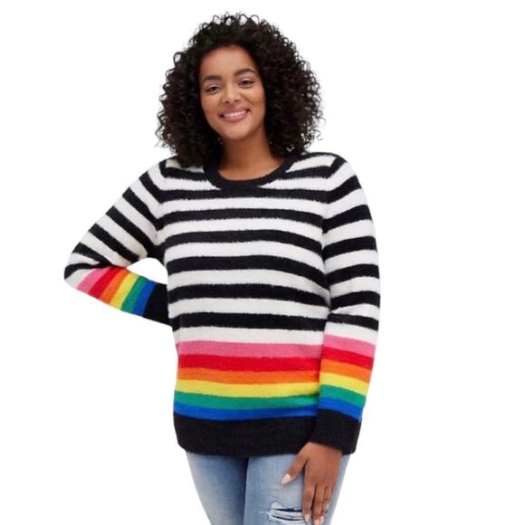 TORRID Colorful Striped Rainbow Sweater Plus Size 4 - Picture 1 of 6